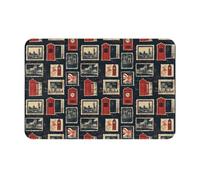 GVYGVY Zerbino per porta d'ingresso, per interni ed esterni, motivo classico con stampa a timbri, tappetino da cucina per pavimento, lavabile e sottile, adatto sotto la porta, tappetino da bagno per