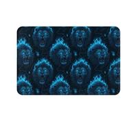 GVYGVY Zerbino per porta d'ingresso, per interni ed esterni, motivo leone con fiamme blu, stampa alla moda, tappetino da cucina per pavimento, lavabile e sottile, adatto sotto la porta, tappetino da