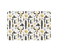 GVYGVY Zerbino per porta d'ingresso, per interni ed esterni, motivo teschio di pecora occidentale, stampa nera, tappetino da cucina per pavimento, lavabile e sottile, adatto sotto la porta, tappetino