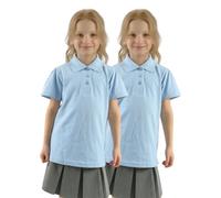 GW CLASSY OUTFIT 2X Camicie Polo per Ragazze (Confezione da 2) Camicia Bianca per Scuola con Maniche Corte per Bambine Uniforme Scolastica T-Shirt PE Top 4-12 Anni, 8-9 Anni