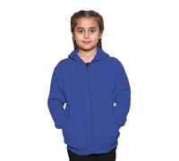 GW CLASSY OUTFIT Felpa con cappuccio con cerniera per bambini ragazze ragazzi unisex in pile, giacca top, felpa con cappuccio per educazione fisica scuola, casual alla moda, taglia UK 4-13 anni, Blu