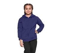 GW CLASSY OUTFIT Felpa con cappuccio unisex in pile con cerniera, per bambini, ragazze, ragazzi, felpa con cappuccio in PE, stile casual, alla moda, taglia 4-13 anni, blu navy, 13-14 Years