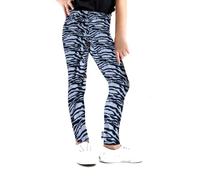 GW CLASSY OUTFIT Leggings neri a lunghezza intera, per bambine, tinta unita, per la scuola, 3/4, leggings bianchi, pantaloni natalizi, scuola di danza, bambini 4-13 anni, Stampa zebrata., 11-12 Anni