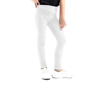 GW CLASSY OUTFIT Leggings neri a lunghezza intera, per bambine, tinta unita, per la scuola, 3/4, leggings bianchi, pantaloni natalizi, scuola di danza, bambini 4-13 anni, bianco, 4-5 Anni