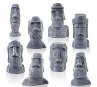 GW Mini statue Moai Isola di Pasqua in miniatura a forma di isola di Pasqua, ornamento in resina, decorazione artigianale per soggiorno e camera da letto, scultura antica da scrivania, libreria, 8