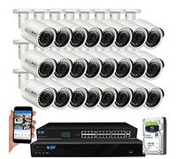 GW Security HD IP 4K H.265 NVR 5MP Sistema di sicurezza con IP PoE 5MP 1080P telecamere di sicurezza, Bullet Camera System, 24 Camera System