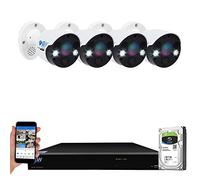 GW Security - Sistema di telecamere di sicurezza 4K NVR H.265, microfono integrato impermeabile HD 2160P 4K IP PoE, connessione QR-Code, Bullet Camera System, 4 Camera System