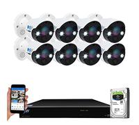 GW Security - Sistema di telecamere di sicurezza 4K NVR H.265, microfono integrato impermeabile HD 2160P 4K IP PoE, connessione QR-Code, Bullet Camera System, 8 Camera System