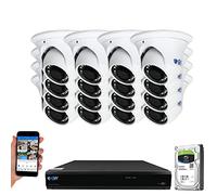 GW Security Sistema di telecamere di sicurezza a 16 canali 4TB DVR HDD 4K | Telecamera di sorveglianza a cupola, resistente alle intemperie, 8 MP, UltraHD, 4K, HD-TVI, per esterni/interni