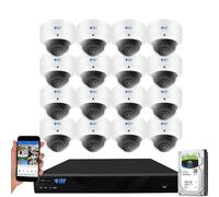 GW Security - Sistema di telecamere di sicurezza PoE con riconoscimento facciale a 32 canali, 12 MP, 4K @ 30 FPS, con 16 telecamere IP a colori da 12 MP (4512 x 2512P), visione notturna a colori