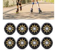 GWAEPU Rotelle in linea da 80 mm, set da 8 pezzi con cuscinetti a sfera ABEC 9, ruote di ricambio per pattini in linea K2 Hudora Apollo Gonex, 82A High Rebound PU per allenamento interno ed esterno