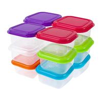 GWAWG 12 Pezzi Piccoli Contenitori di Plastica con Coperchi Vasi per la Conservazione Degli Alimenti 6 Colori Il Bambino Ragazzo I Bambini L'Uso Adattarsi Spuntino Salsa Pasto Yogurt Gelato Insalata