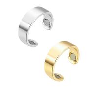 GWAWG 2 anelli magnetici regolabili (oro e argento), anelli magnetici per donne e uomini, anello per un bel sonno, riduzione dell'ansia, migliora complessivamente.