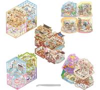 GWAWG 20 tema 3D paesaggio adesivo libro con pinze, DIY diario serie di adesivi paesaggio, Scrapbooking camera decorazione, cancelleria creativa set bambini adulti artigianato regalo