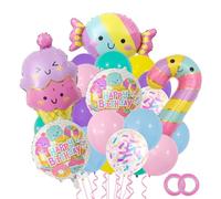 GWAWG 26pcs Ciambella Decorazione Compleanno Bambino,Palloncino Elio Principessa Compleanno,Palloncini Colorati,Palloncini da Pasticceria Sognatori per Festa Ragazza Compleanno Matrimonio Prenatale