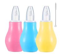 GWAWG 3 Pezzi Aspiratore Nasale Aspira Caccole Neonato Siringa a Bulbo per Bambini Rimozione del Muco Nasale Bambini Neonati, Blu Giallo Rosa