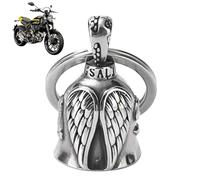 GWAWG Campanello da moto, campanellino in acciaio inox, guardian bell, portafortuna, angelo custode, accessorio per motociclista, regalo per gli amanti della moto