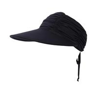 GWAWG Cappellino da donna con visiera regolabile, pieghevole, protezione UV, Quickly Dry Sport Beach Cap, Nero , Taglia unica
