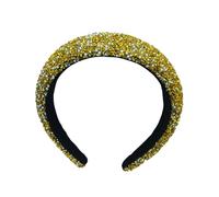 GWAWG Cerchietto per capelli da donna, con strass scintillanti, oro perlato, accessorio per capelli da sposa, per occasioni speciali, feste e glamour quotidiano