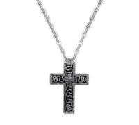 GWAWG Collana con croce con scomparto segreto, ciondolo in metallo 3D antico per uomini e donne, collana con medaglione nascosto, gioiello gotico fatto a mano per costumi, regalo ispirato al gioco