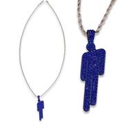GWAWG Collana da donna e da uomo multicolore a forma di umanoide in acciaio inox, collana con diamanti umani, ciondolo colorato cattivo cattivo cattivo alla moda, accessorio alla moda