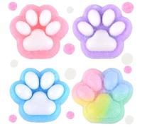 GWAWG Confezione da 4 simpatici gatti paws squeeze Toys, Squishy Toy, Taba Squishy, Fufu Squishy, Handmade Squishy Big Cat Paw for Children and Adults