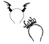 GWAWG Devil Wings & Ghost Hands Headband - Devil Horns Spider,Bat,Headwear for Women, Kids, Adults, Party Favors,Halloween Accessories