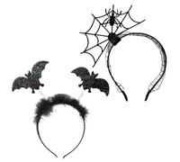 GWAWG Halloween Headbands Witch, Devil Horns Spider,Bat,Headwear for Women, Kids, Adults, Party Favors,Halloween Accessories (2)