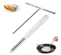 GWAWG Kit di 2 spatole e spatola per crepe, raschietto per pancake e spatola per crêpe, per cucinare e cuocere, strumenti per crepe, per uso domestico e commerciale, set di spalmatrici per torte