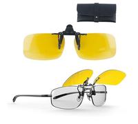 GWAWG Occhiali da sole con clip per guida notturna, occhiali da vista, senza montatura, riducono efficacemente al minimo l'abbagliamento, per uomini e donne da neve, fari, sole, Giallo, 134*38mm