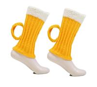 GWAWG Original Bavarian Beer Socks with Handle, Yellow and White Suitable for Beer Festival Dressing