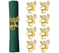 GWAWG Portatovaglioli Natalizi, 8 Pezzi Ferma Tovaglioli Natalizi, Anello di Tovagliolo Della Renna, per Natale, Decorazione Della Tavola, Nozze, Cena di Partito, Ringraziamento