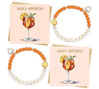 GWAWG Regalo Aperol, Set di 2 Bracciali Aperol, Holy Aperol Queen, 2 Biglietti Aperol Spritz con Buste e Adesivi, Accessori Aperol per Donne, Confezione Regalo Decorativo per Festa Estiva, Taglia
