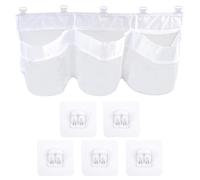 GWAWG Rete Organizzatrice per Giocattoli da Bagno, Extra Large con 5 Ganci Autoadesivi, Porta Giochi per Bagnetto, Ideale per Riporre e Ordinare Giocattoli, Bianco
