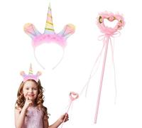 GWAWG Set di 2 cerchietti per capelli con corna da diavolo e forcone, set di accessori per cosplay, feste in maschera, carnevale, Halloween