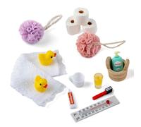 GWAWG Set di accessori per casa delle bambole in miniatura, set da bagno per case delle bambole, accessori creativi per bambole per bambini, ragazzi e ragazze dai 3 anni in su, ideale per decorazioni