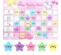 GWAWG Tabella di ricompensa per bambini per imparare a usare il vasino, con adesivi riutilizzabili, per motivare le buone abitudini dei bambini, decorazione per la casa e la scuola (rosa)