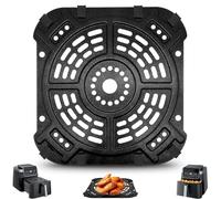 GWBSXM Piastra griglia frittiera per Ninja AF181 Air Fryer Pro XL 6-in-1 6.5 QT, 8.5 '' × 8.0 '' Accessori frittiera per aria Rack Tray Grill Pan Crisper Piastra ricambi con paraurti in gomma