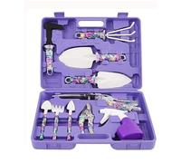 GWEMOSVSFQ Set di attrezzi da giardinaggio professionali 10 in 1: cesoie da potatura, cazzuola da sarbo, forbici per bonsai, coltivatore per piante in vaso, fiori,Viola