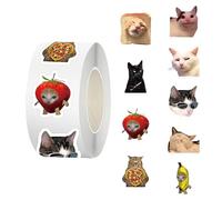 Gwezmxs Gatti Stickers Roll Set, Adesivi Meme per Laptop & Cellulare, 500 Pezzi