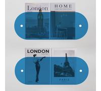 Gwezmxs Portariviste da Parete Acrilico Moderno, Libreria in Acrilico per Libri, Ovale, 2 Pezzi, 40x15cm - Blu