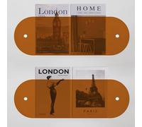 Gwezmxs Portariviste da Parete Acrilico Moderno, Libreria in Acrilico per Libri, Ovale, 2 Pezzi, 50x15cm - Arancione