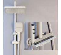 GWFBLID Colonna Doccia Termostatica Nero Set Completo con Miscelatore Saliscendi Doccia Acciaio Inox con Soffione Doccia a Pioggia Asta Doccia Regolabile Doccetta a Mano 3 modalità Kit Doccia Incasso