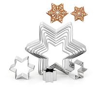 Gwhole 10 Pz Stella Esagonale Formine per Biscotti Natale Taglierine del Biscotto in Acciaio Inossidabile per Decorazioni in Fondente, Decorazioni di Dolci di Pasticceria