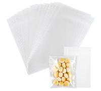 GWHOLE 100pz Sacchettini Plastica Trasparenti Sacchetti Piccoli Bustine Autoadesivi con Striscia Adesivi per Regalo Caramella (7x10 cm)