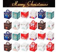 GWHOLE 24 Pz Scatole Regalo di Natale, Scatola Piccola di Natale Scatole di Carta per Biscotti di Caramelle Regalo per Bambini Decorazioni per Feste Natalizie Forniture