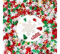 Gwhole Confetti di Natale 100g/4800 Pz Decorazioni Natale Tavola, Pentagramma, Fiocco di Neve, Babbo Natale, Pino, Buon Natale Alfabeto, Alce, Decorazioni per Feste di Natale