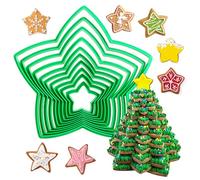 GWHOLE Formine Biscotti Natale Set 10 Pezzi Formine per Biscotti di Natale Stampo per Biscotti di Plastica a Cinque Stelle Formine Biscotti per Biscotti Natalizi, Dolci, Biscotti, Torte