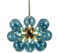 GWJKG 18 luci Blu soffiata in Vetro lampadario a grappolo a Bolla Rosa Pendant Light Mid Century Milk Vlasselier Lampada del soffitto per la Camera da Letto Cucina da Pranzo Tavolo da Pranzo A Foyer