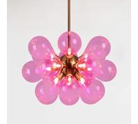 GWJKG 18 luci Blu soffiati Blu lampadario a grappolo a mandante Rosa Pendant Light Mid Century Milk Latte lampadario Lampada del soffitto per Camera da Letto Cucina da Pranzo Tavolo da Pranzo A Foyer